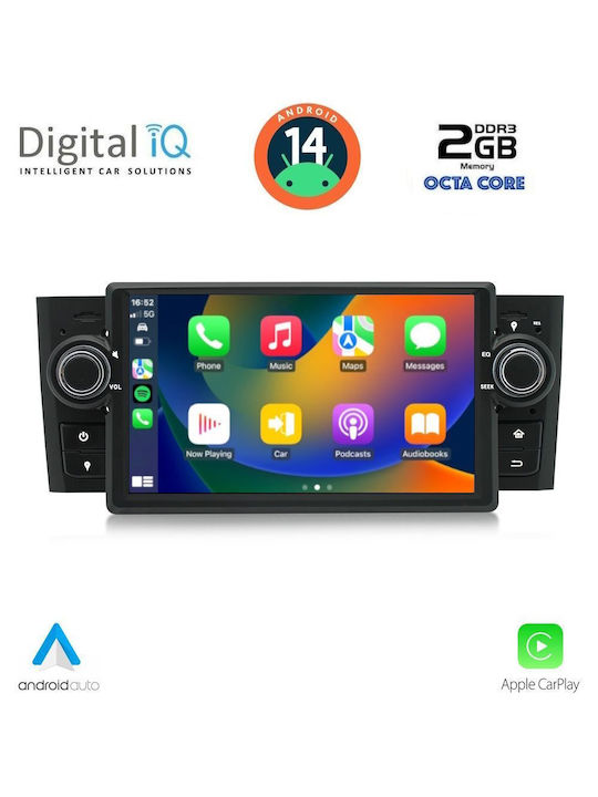 Digital IQ Sistem Audio Auto pentru Fiat Grande Punto 2005-2012 (Bluetooth/USB/AUX/WiFi/GPS/Apple-Carplay/Android-Auto) cu Ecran Tactil 7"