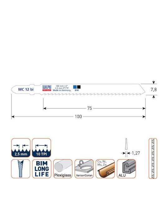 Wilpu Saws Metal Aluminum 5 Pcs Mc 12 Bi Wilpu
