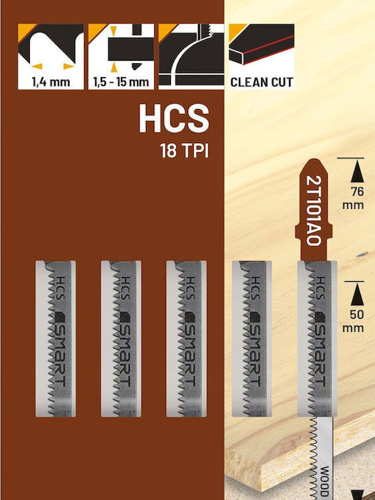 Smart Stichsägeblatt 18 TPI Sauberes Holz 5 Stk Smart