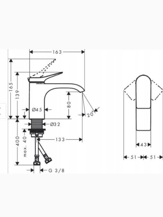 Hansgrohe Mischung Waschbeckenarmatur Silber