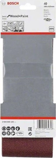 Bosch Γυαλόχαρτο K40 100x610mm Σετ 3τμχ