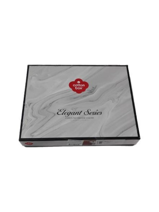 Cotton Box Σετ Παπλωματοθήκη Διπλή με 2 Μαξιλαροθήκες & 1 Σεντόνι 200x220cm Claret Red
