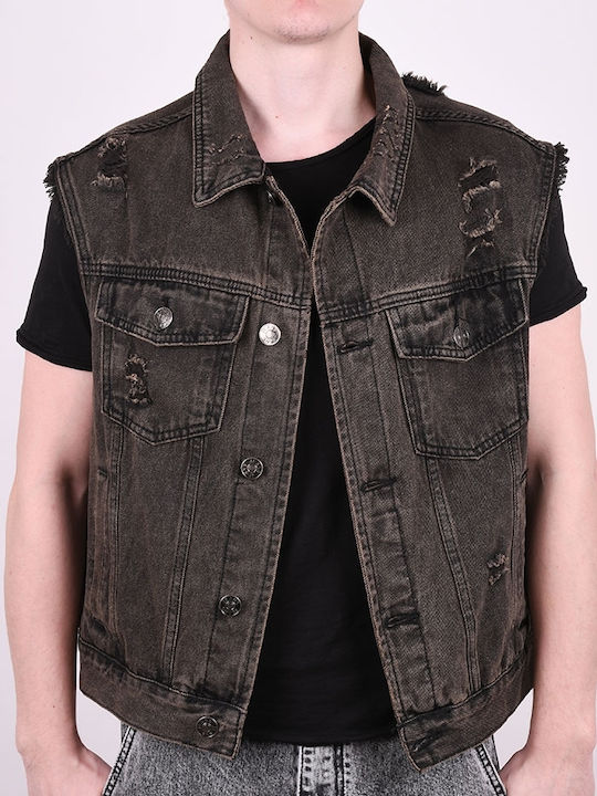 Ärmellos Jeansjacke Jacke Black