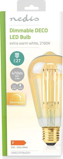 Nedis Λάμπα LED 4.9W για Ντουί E27 Θερμό Λευκό