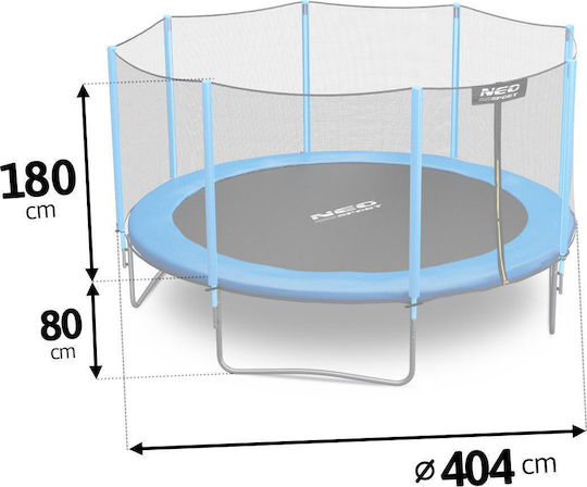 NEO Sport Trampolin Draußen Durchmesser 404cm mit Netz & Leiter