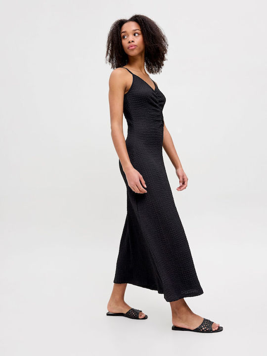 Summer Midi Knitted Black Dress