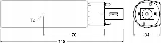 Ledvance LED крушка за фасунга G24d-2 Червено
