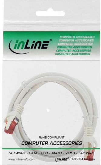 Intos Electronic S/FTP Cat.6 (Gigabit) Καλώδιο Δικτύου Ethernet 1.5m Λευκό