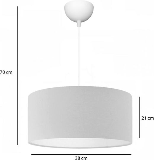 Pakketo PWL-1091 Κρεμαστό Φωτιστικό Μπεζ με Ντουί E27 38x38x21εκ.