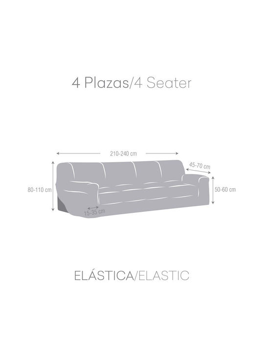 Eysa Troya Elastic Cover for Four Seater sofa C/9 Brick Red 1pcs F741499