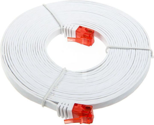 InLine Flat U/UTP Cat.6 Gigabit Network Cable Ethernet 10m White