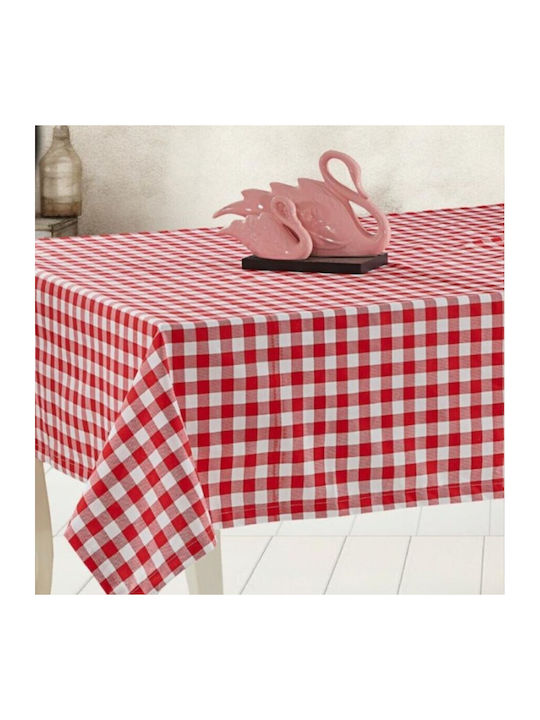 Pucioasa Τραπεζομάντηλο Βαμβακερό Αλέκιαστο Red Checkered 140x180εκ.