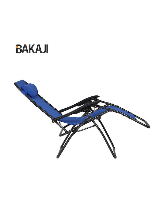 Outdoor Armchair Metallic Blue with Cushion