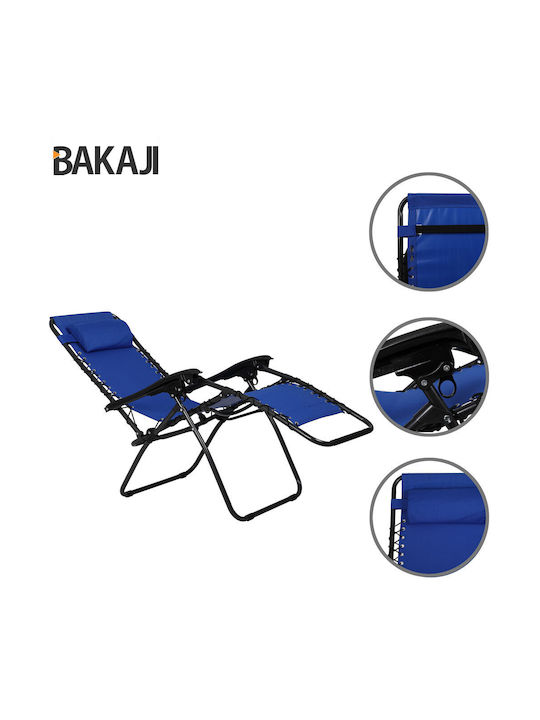 Outdoor Armchair Metallic Blue with Cushion