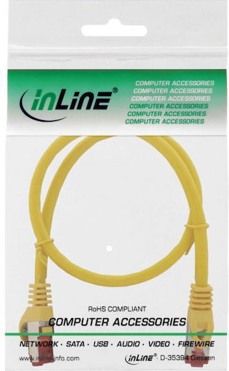 Intos Electronic S/FTP Cat.6 (Gigabit) Καλώδιο Δικτύου Ethernet 0.5m Κίτρινο