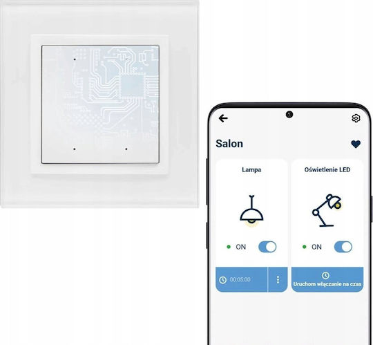 Kontakt-Simon Simon 54 Go Recessed Wall Switch Wi-Fi Lighting One-Way without Frame White