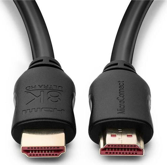 Microconnect HDMI 2.1 Ultra High Speed 48Gbps 4K 120Hz HDR VRR Cable HDMI male - HDMI male 1m Μαύρο