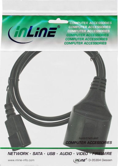 InLine IEC C14 - Schuko Cable 0.5m Μαύρο 16659K