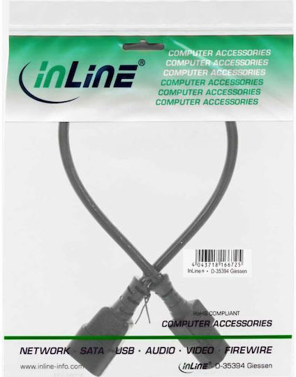 InLine IEC C13 / IEC C14 - IEC C13 / IEC C14 Cable 0.5m Black (16605)