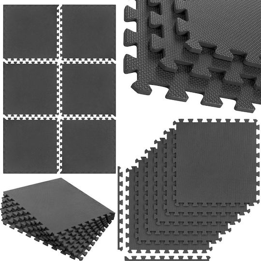 Boden Puzzle Fitnessstudio Schwarz 180x120cm 6Stück
