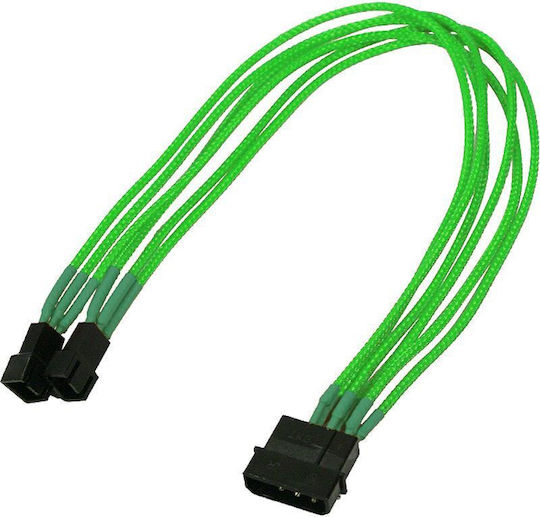 Καλώδιo Nanoxia 4-pin To 2 X 3-pin Single 30 Cm Neon-green