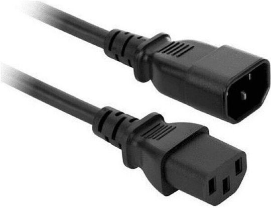 Akyga IEC C13 / IEC C14 - IEC C13 / IEC C14 Cable 5m Μαύρο AK-PC-11A
