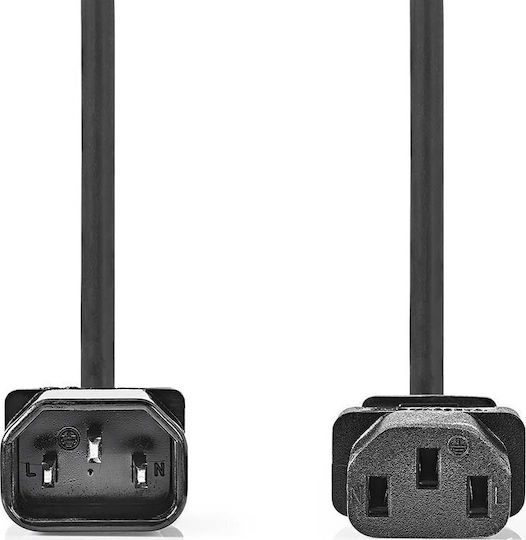 Nedis Удължителен кабел IEC-320-C14 към IEC-320-C13, черен, 2м
