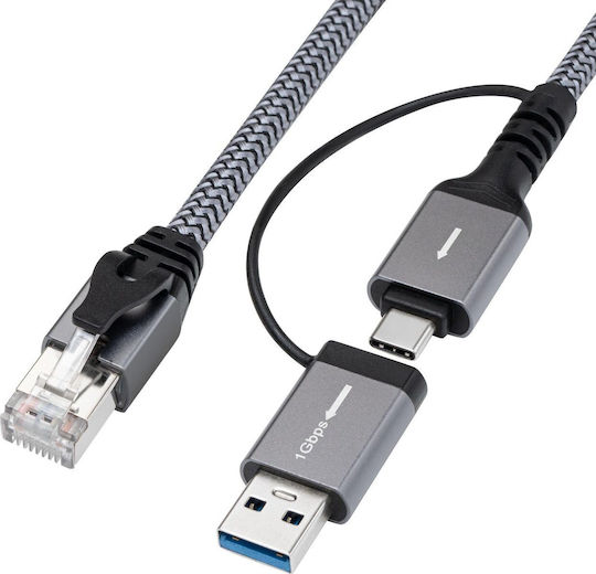 Cablu Adaptor Microconnect Cat6 FTP la USB A-C 10 Metri
