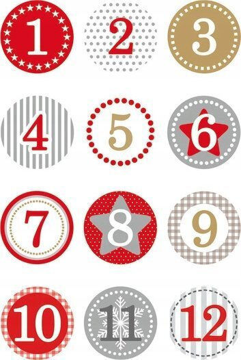 Herma Countdown Calendar Herma Decor Advent Calendar 1-24 Red Ø 2 cm