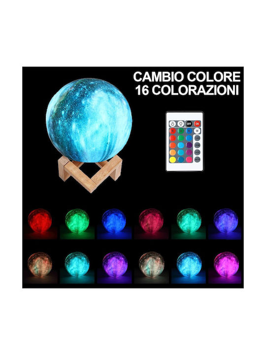 Bakaji Διακοσμητικό Φωτιστικό LED RGB Moon Light