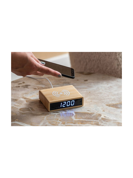 Karlsson Tisch-Digitaluhr mit Wecker & kabellosem Laden
