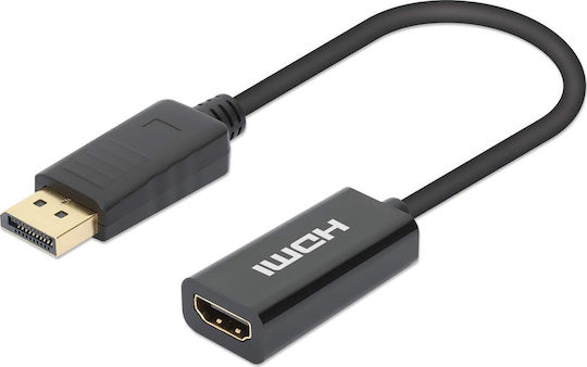 Manhattan Μετατροπέας DisplayPort male σε HDMI female 1τμχ 153713