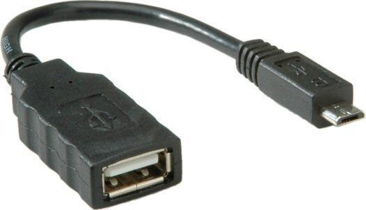 Roline Конвертор micro USB мъжки към micro USB женски Черен 1бр 11.02.8311