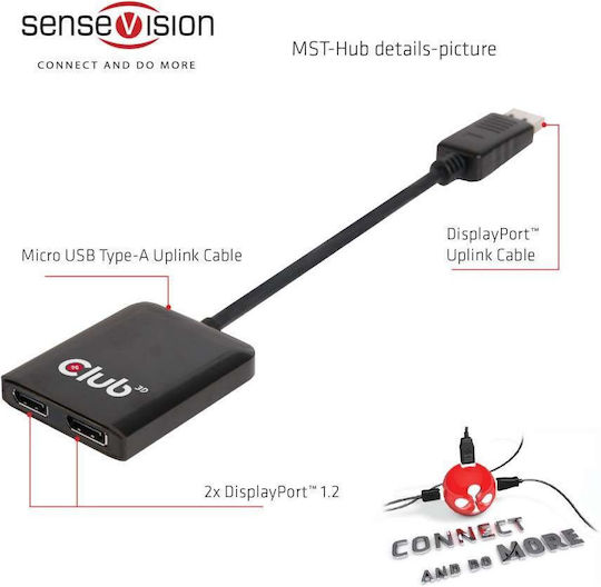 Club3D Converter DisplayPort male to DisplayPort female 1pcs CSV-6200