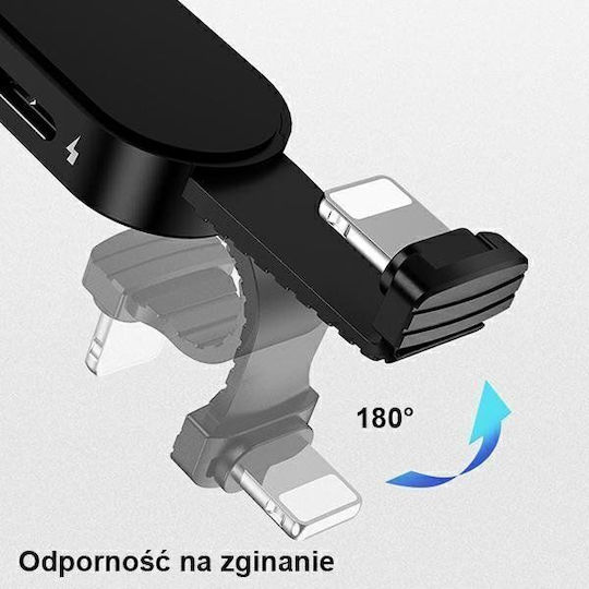 Usams SJ358 AU10 Конвертор Lightning мъжки към 3.5mm / Lightning женски Черен 1бр
