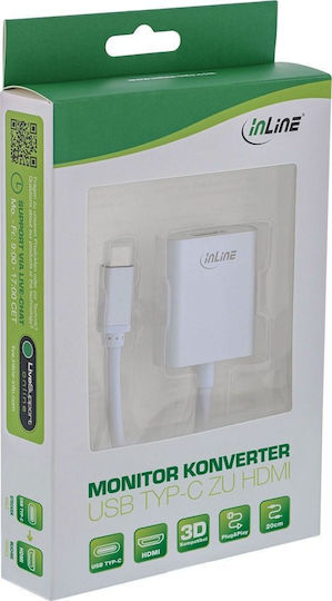 InLine Konverter USB-C / HDMI / DisplayPort / Thunderbolt 3 männlich zu HDMI / DisplayPort / Thunderbolt 3 männlich Silber 1Stück 64101S