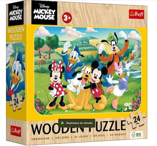 Ξύλινο Παιδικό Puzzle Μάους Mickey 24pcs Trefl