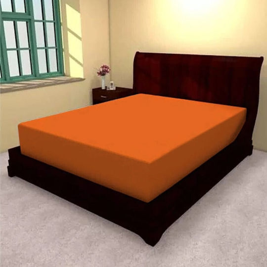Pucioasa Cearceafuri De Pat Single 100x200+25cm Cu Hugger Din Cauciuc Portocaliu