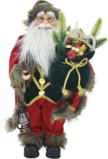 Bakaji Bakaji Christmas Santa Claus Figurine Decorative 60cm Fabric Clothes Christmas Sack