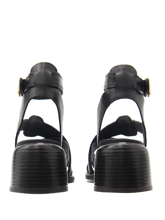 Morwyn Strap Din piele Sandale Negre