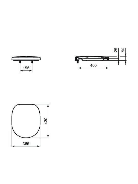 Ideal Standard Connect Καπάκι Λεκάνης με Μπιντέ Πλαστικό Λευκό