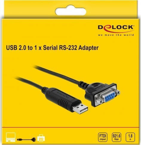 DeLock Cable Usb Μετατροπέας USB-A male σε Serial male 1τμχ