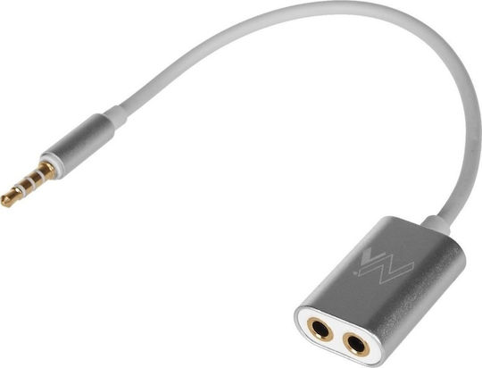 Maclean Energy 3.5mm Male to 3.5mm 2x Female Converter White 1 Piece MCTV-580