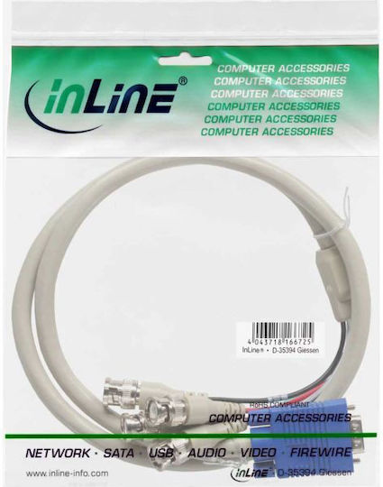 InLine Μετατροπέας VGA / BNC male σε VGA / BNC female Γκρι 1τμχ 17555