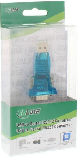 InLine Μετατροπέας USB-A male σε Serial female Μπλε 1τμχ 33304A