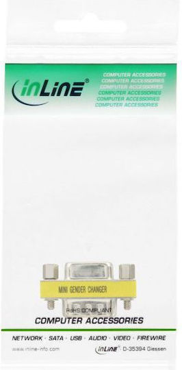 InLine Μετατροπέας Serial male σε Serial female Κίτρινο 1τμχ 42214