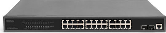 Digitus Managed L2 PoE+ Switch with 24 Gigabit (1Gbps) Ethernet Ports and 24 SFP Ports