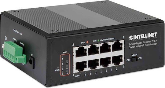 Intellinet IPS-08G-95W Unmanaged L2 PoE+ Switch με 8 Θύρες Gigabit (1Gbps) Ethernet