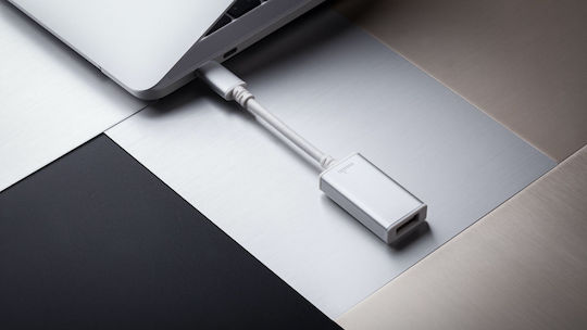 Moshi Μετατροπέας USB-C male σε USB-C female Ασημί 1τμχ