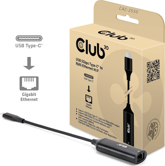 Club3D Μετατροπέας USB-C male σε USB-C female 1τμχ CAC-2530